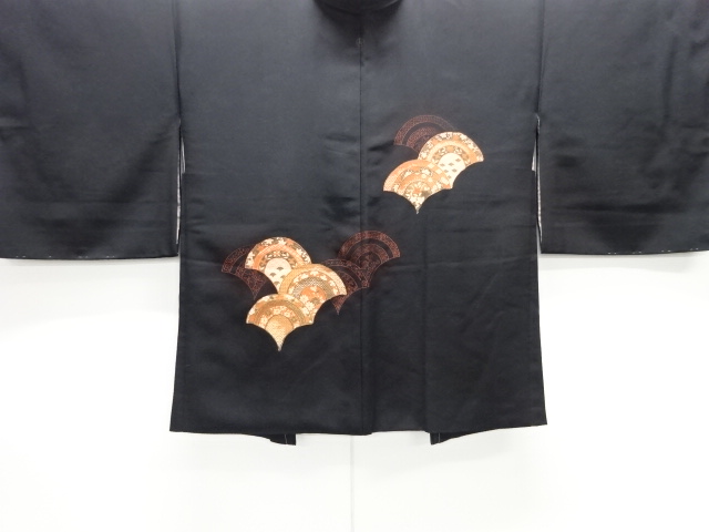 未使用品　花古典柄織り出し一つ紋絵羽織